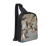 Mallard Ducks Printed Chest Bag Sling Bag for Men Women, Waterproof Crossbody Backpack Men Bag for Runner Workout Hiking Cycling Travel