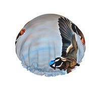 Mallard Ducks Printed Double Layer Lined Shower Cap,Shower Caps For Women Reusable
