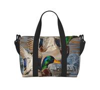 Mallard Ducks Printed Travel Duffle Bag for Men Women Holiday Travel Luggage Bag Waterproof Tote Bag with Shoulder Strap