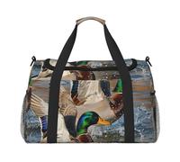 Mallard Ducks Printed Travel Duffle Bag for Men Women Weekender Travel Organizer Bag for Sport, Outdoors, Gym & Fishing