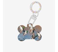 Mallard Ducks Printing Cute Acrylic Dogs Tag Double Side Bone Shap Id Tags with Keychain for Pet Crafts Decorations