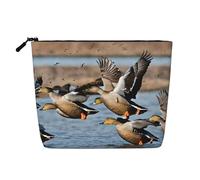 Mallard Ducks Single Layer Linen Like Makeup Bag, Lightweight and Cute, Easy to Use