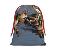 Mallard Ducks Ultra Soft Velvet Gift Bag, Comfortable To The Touch, Reusable