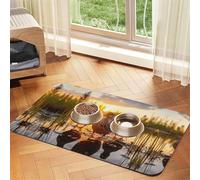 Mallard Ducksprint Pet Absorbent Leather Tablecloth,Wipe Clean Quick Dry,Food Mat For Small Animals