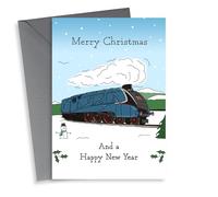 Mallard steam train Christmas card