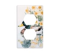 Mallard Swimming in The River Outlet Cover Light Switch Cover Decorative 1 Gang Wall Plate for Kitchen Room Bathroom Size 7x11.4cm