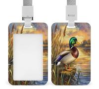 Mallard Wild Duck ID Badge Holder Retractable Clip Card Holder Card Protector Name Badge Name Tag for Work Office Doctor Nurse