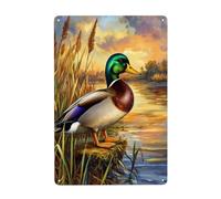 Mallard Wild Duck Metal Signs Tin Wall Art Decor For Bathroom Toilet Washroom Farmhouse Restroom Yard 20x30 Cm