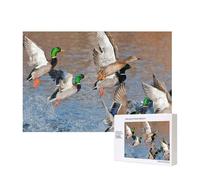 Mallards Duck Hunting Mallard Ducks,300 Pieces Wooden Jigsaw Family Game Jigsaw Puzzles for Adults Teens Home Decor