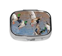 Mallards Duck Hunting Mallard Ducks,Meta Pill Box 2 Compartment Medicine Case,Portable Organizer,Rectangle Meta Portable Organizer Pill Box 465 Compartment Medicine Case