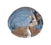 Mallards Duck Hunting Mallard Ducks,Shower Cap Nightcap Double Layer Waterproof Elastic Bath Cap Reusable Hair Cap