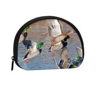 Mallards Duck Hunting Mallard Ducks, Women's Storage Bag Shell Makeup Bag Small Coin Purse Shell Change Pouch