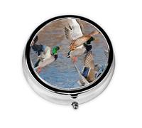 Mallards Duck Hunting Mallard DucksMeta Pill Box 3 Compartment Medicine Case,Portable Organizer