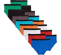 MALLARY BY MATTHEW Boys 100% Cotton Briefs (16 Pack), Black Elastic, Large