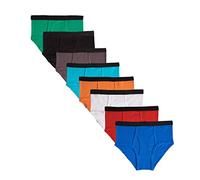 MALLARY BY MATTHEW Boys 100% Cotton Briefs (8 Pack), Black Elastic, XL
