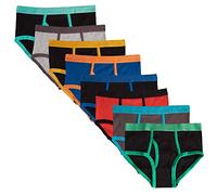 MALLARY BY MATTHEW Boys 100% Cotton Briefs (8 Pack), Multicolored Elastic, L