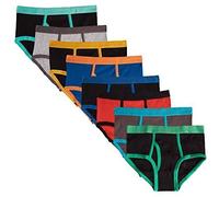 MALLARY BY MATTHEW Boys 100% Cotton Briefs (8 Pack), Multicolored Elastic, XXL