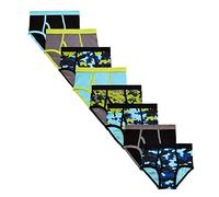 MALLARY BY MATTHEW Boys 100% Cotton Briefs (8 Pack), Neon Camo, XXL