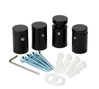 MALLEABLE Side Clamp Standoffs 19mm*25mm Black Aluminum,Edge Grip Standoffs For Glass,Burglarproof Sign Standoff,For Acrylic,Glass,PVC,Glass Panel,Pack of 4