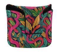 Mallet Putter Cover Magnetic Exotic Floral Snake Pattern