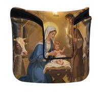 Mallet Putter Cover Magnetic | Putter Headcover for Men and Women PU Leather Waterproof Christmas Nativity Christian Birth Of Joy To The World