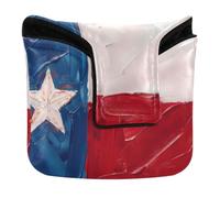 Mallet Putter Cover Magnetic Snap Oil Painting Flag Texas