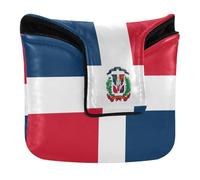 Mallet Putter Cover with Magnetic Closure Golf Putter Headcover for Most Brand PU Leather Dominican Republic Flag