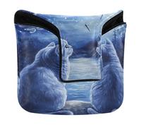 Mallet Putter Cover with Magnetic Closure Putter Headcovers for Men and Women Waterproof PU Leather Cartoon British Shorthair Cats A River