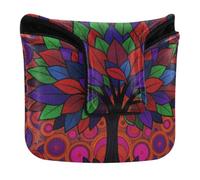 Mallet Putter Covers Magnetic Red Background Colorful Tree