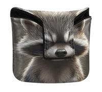 Mallet Putter Covers Magnetic Snap Cartoon Funny Raccoon Anger