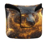 Mallet Putter Covers Magnetic Snap Golf Putter Headcover for Most Brand PU Leather Waterproof Cool Bear Glowing Fireflies