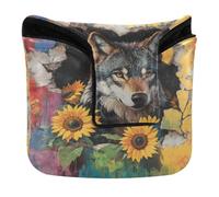 Mallet Putter Head Cover Magnetic Closure Wolf Breaking Through The