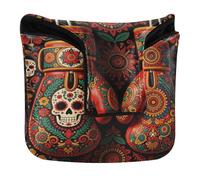 Mallet Putter Head Cover Magnetic Golf Putter Headcover for Mallet Square Waterproof PU Leather Mexican Vintage Style Boxing Gloves Aztec Mayan Fighter