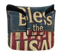 Mallet Putter Head Cover Magnetic Putters Headcover for Mallets and Square Waterproof PU Leather Presidents Day Bless The USA