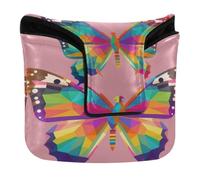 Mallet Putter Head Cover with Magnetic Closure Putters Headcovers for Mallets and Square PU Leather LGBT Gay Pride Butterfly Rainbow Flag