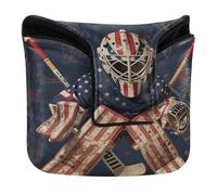 Mallet Putter Head Covers Magnetic Closure Putters Headcovers for Mallets and Square Waterproof PU Leather USA Goalie Helmet Ice Hockey 4th of July Sportswear