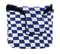 Mallet Putter Head Covers Magnetic Golf Accessories for Mallet Square Waterproof PU Leather Navy Blue and White Buffalo Plaid Gingham Check Pattern1