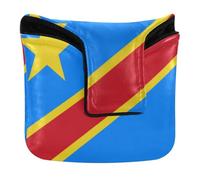 Mallet Putter Head Covers Magnetic Putters Headcover for Mallets and Square Waterproof PU Leather Democratic Republic Of The Congo Flag Kinshasa
