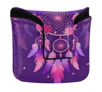 Mallet Putter Head Covers Magnetic Snap Golf Putter Headcovers for Mallets and Square Waterproof PU Leather Feather Flower Dream Catcher
