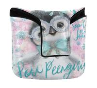 Mallet Putter Head Covers Magnetic Snap Putter Headcovers for Mallets and Square PU Leather Waterproof Just A Girl Who Loves Penguin