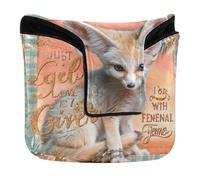 Mallet Putter Head Covers Magnetic Snap Putter Headcovers for Mallets and Square PU Leather Waterproof Just A Girl Who Loves Fennec Fox