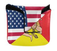 Mallet Putter Head Covers Magnetic Snap Putter Headcovers for Mallets and Square Waterproof PU Leather Flag of The United States Sicilian