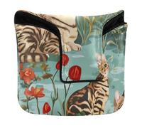 Mallet Style Putter Cover with Magnetic Closure Putter Headcover for Mallet Square PU Leather Cute Bengal Cats A River