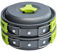 MalloMe Camping Cookware Mess Kit, Camping Cooking Set 10 Pcs - Camping Pans and Pots Set for Travel Backpacking Portable Camping Essentials Equipment & Accessories, Camp Pot for Food & Kitchen