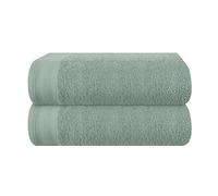 MALLONI HOME Cotton 2 Pack Oversized Bath Towel Set 70 x 140 cm, Large Bath Towels, Ultra Absorbent, Compact, Quick Drying and Lightweight, Jade