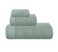 MALLONI HOME Ultra Soft 3 Pack Cotton Towel Set Includes a Oversized Bath Towels 70 x 140 cm, a Hand Towels 40 x 60 cm and a Wash Bed 30 x 30 cm, Jade