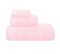 MALLONI HOME Ultra Soft 3 Pack Cotton Towel Set Includes a Oversized Bath Towels 70 x 140 cm, a Hand Towels 40 x 60 cm and a Wash Bed 30 x 30 cm, Pink