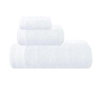 MALLONI HOME Ultra Soft 3 Pack Cotton Towel Set, Includes an Oversized Bath Towels 70 x 140 cm, a Hand Towels 40 x 60 cm and a Wash Bed 30 x 30 cm, White
