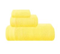 MALLONI HOME Ultra Soft 3 Pack Cotton Towel Set, Includes an Oversized Bath Towels 70 x 140 cm, a Hand Towels 40 x 60 cm and a Wash Bed 30 x 30 cm, Yellow