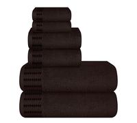 MALLONI HOME Ultra Soft 6 Pack Cotton Towel Set, Contains 2 Bath Towels 28x55 inch, 2 Hand Towels 16x24 inch & 2 Wash Coths 12x12 inch, Ideal Everyday use, Compact & Lightweight - Chocolate Brown
